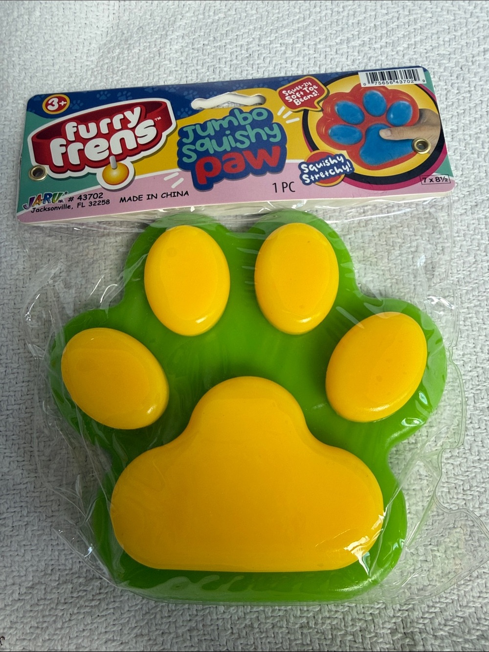 Jumbo Squishy Paw Toy - Green & Yellow (Five Below)